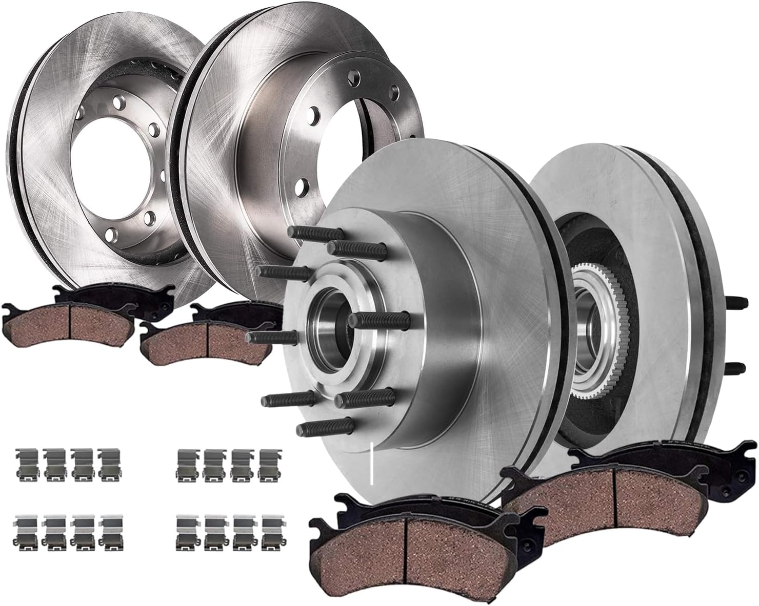 Detroit Axle - 8pc RWD Brake Kit for 2012-2022 Ford F-250 Super Duty 2013-2022 F-350 Super Duty Disc Brake Rotors Ceramic Brakes Pads Replacement : 14.29' inch Front and Rear Rotors