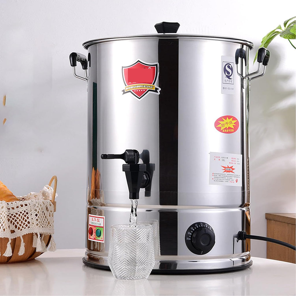 Commercial Hot Water Dispenser Commercial Water Boiler Large Capacity Electric Dispenser, Stainless Steel, 1800W Fast Heating for Tea Coffee Restaurant Hotel Office (A 68cm)