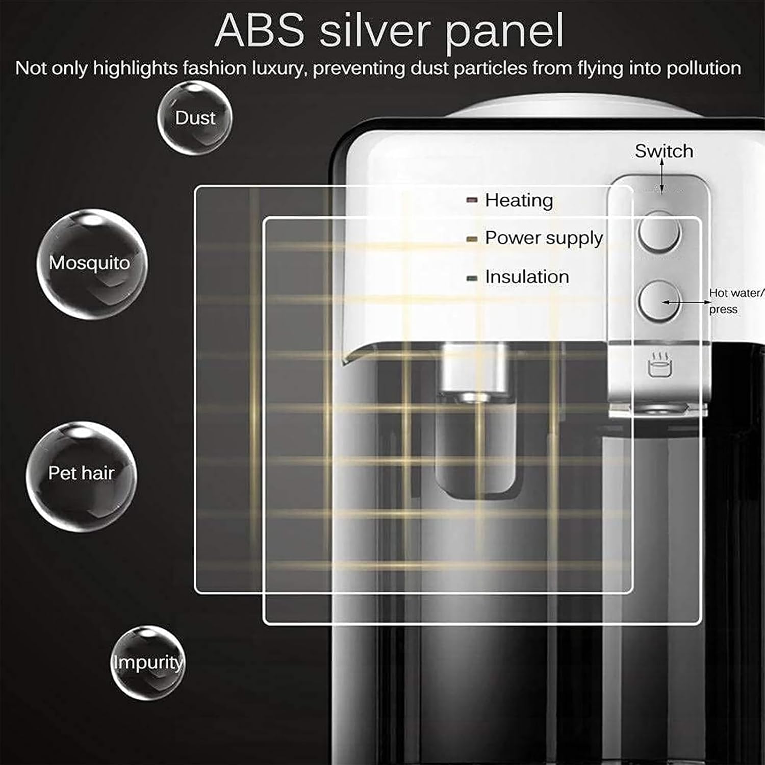 Freestanding Bottled Water Dispenser, High Capacity Electric Dispenser with Ice, Hot, Cold 3 Functionand Stainless Steel Inner Container