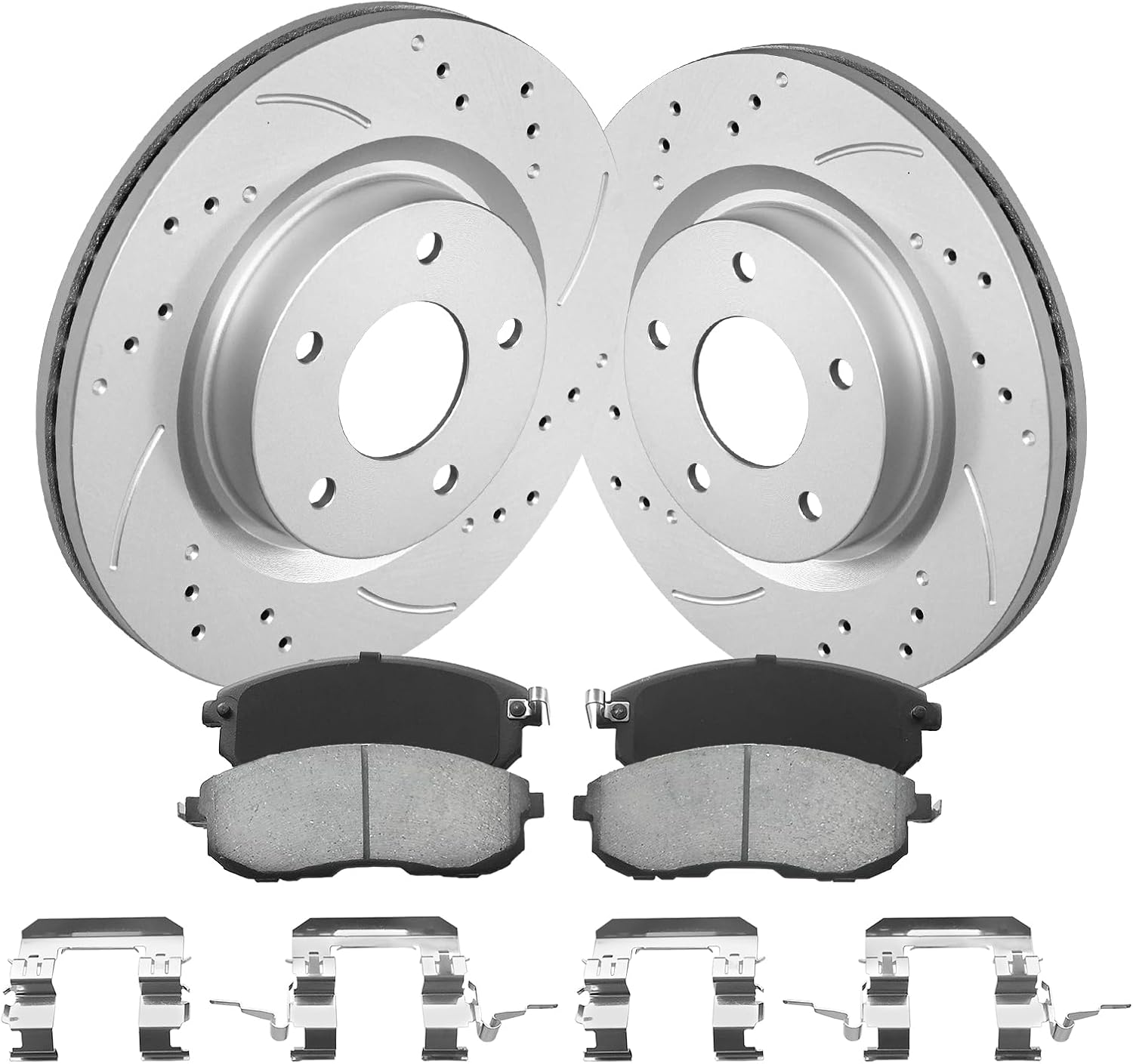 Front Brake Kit, Brake Rotors and Ceramic Brake Pads Compatible with 2007-2013 Nissan Altima|Anti-Rust Geomet Coated |295.8mm(11.6in)|31464 & D815A-7783 |Front Brake Rotors