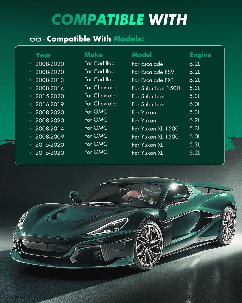 SCITOO Front 12.99' Brake Pads and Rotors Kits Fit For Cadillac 2007 2008 2009 2010 2011 2012 2013 2014 2015 2016 2017 2018 2019,For Chevrolet 2005-2019,For GMC 2005-2019