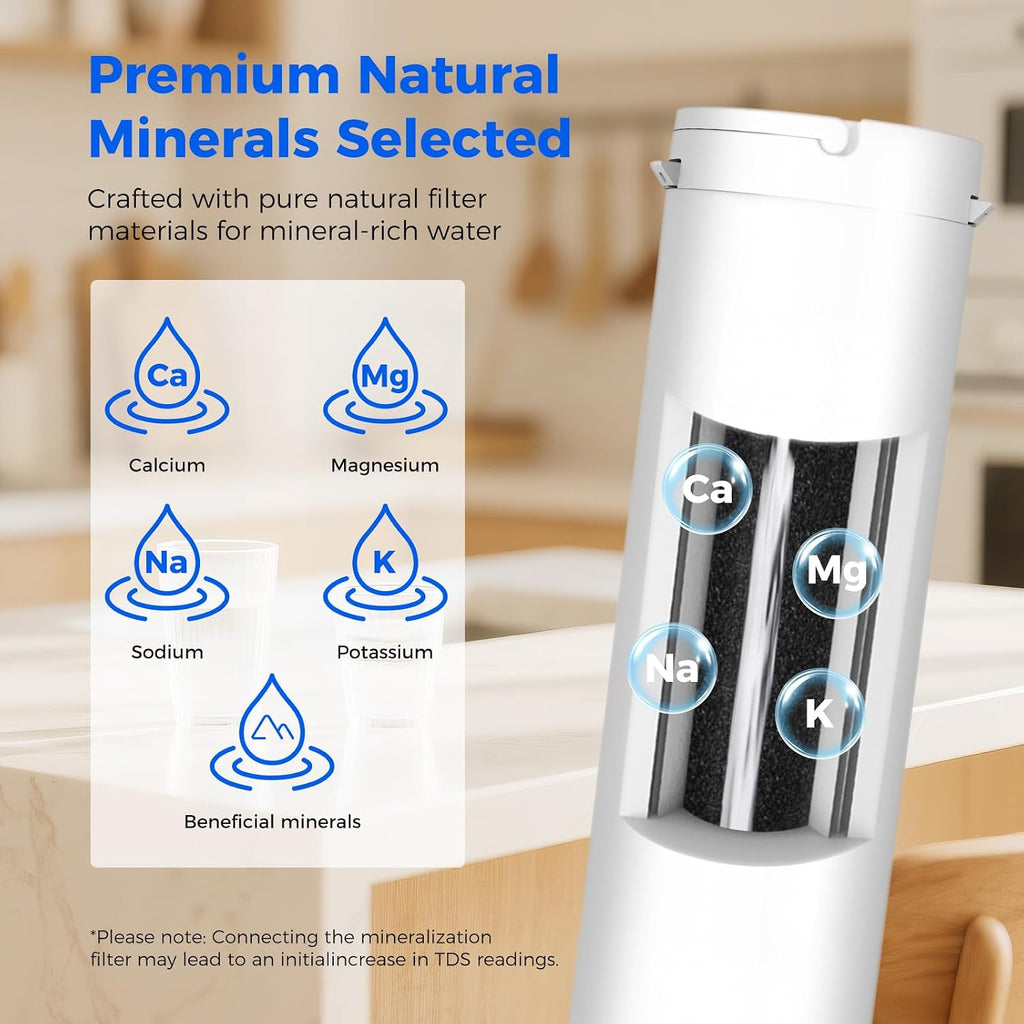 Alkaline Mineral Hot and Cold Countertop Reverse Osmosis System - 2 Filters (1 RO + 1 Remineralization pH+ RO) for 4-Year Lifespan, 3s Hot, 8-Stage RO Filtration, NSF/ANSI372/42/58, C5 Bundle