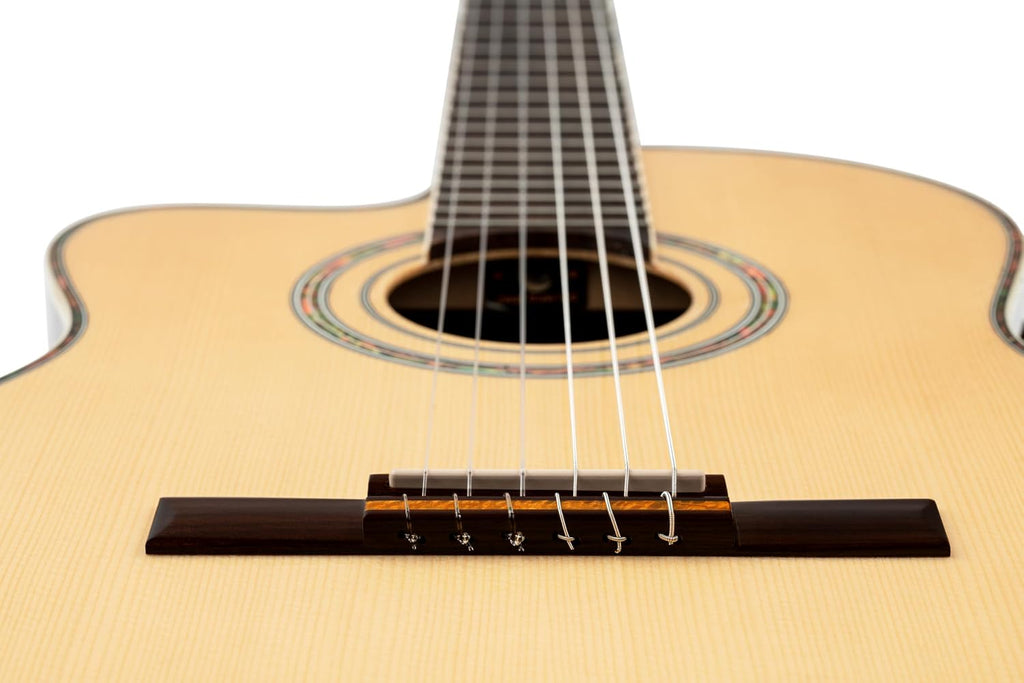 Ortega Guitars 6 String Family Series Pro Left-Handed Solid Top Acoustic-Electric Nylon Classical Guitar w/Bag, Full (RCE141NT-L)