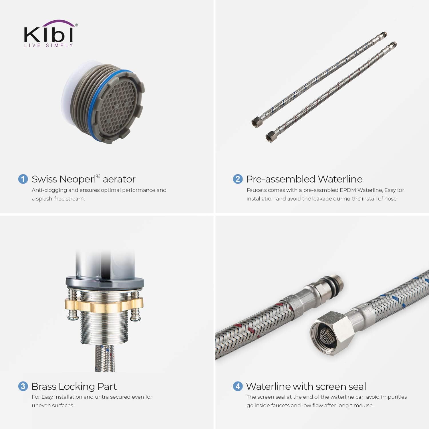 KIBI KBF1009 Solid Brass Single Handle Single Hole Circular Faucet for Bathroom Sink with Pop Up Drain | High Arc Faucet Spout Design | Rust and Corrosion Resistant | Chrome Finish