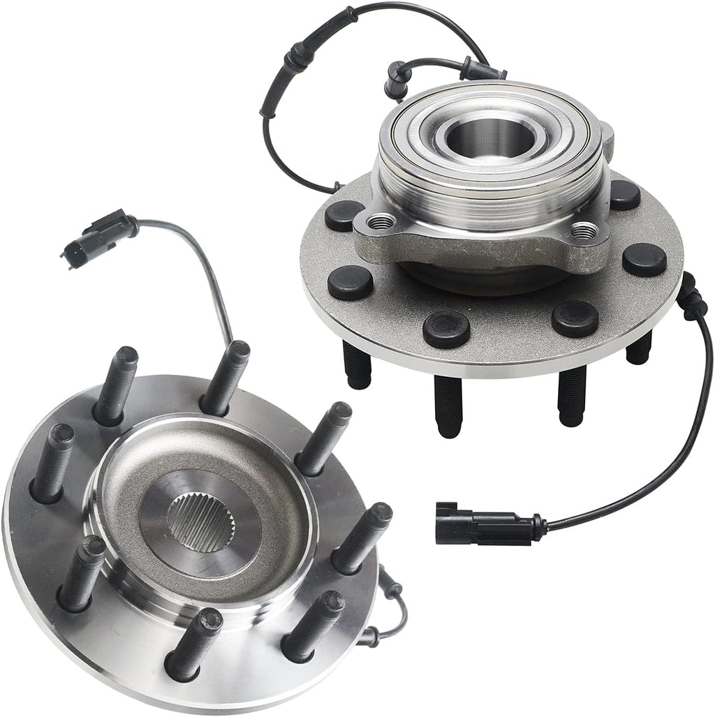 Detroit Axle - 4WD Wheel Bearing Hubs Brake Kit for 2006-2008 Dodge Ram 2500 3500, Front Wheel Bearing Hubs Front Rear Disc Brake Rotors Ceramic Brakes Pads 2007 Replacement : 13.91 inch Front Rotor