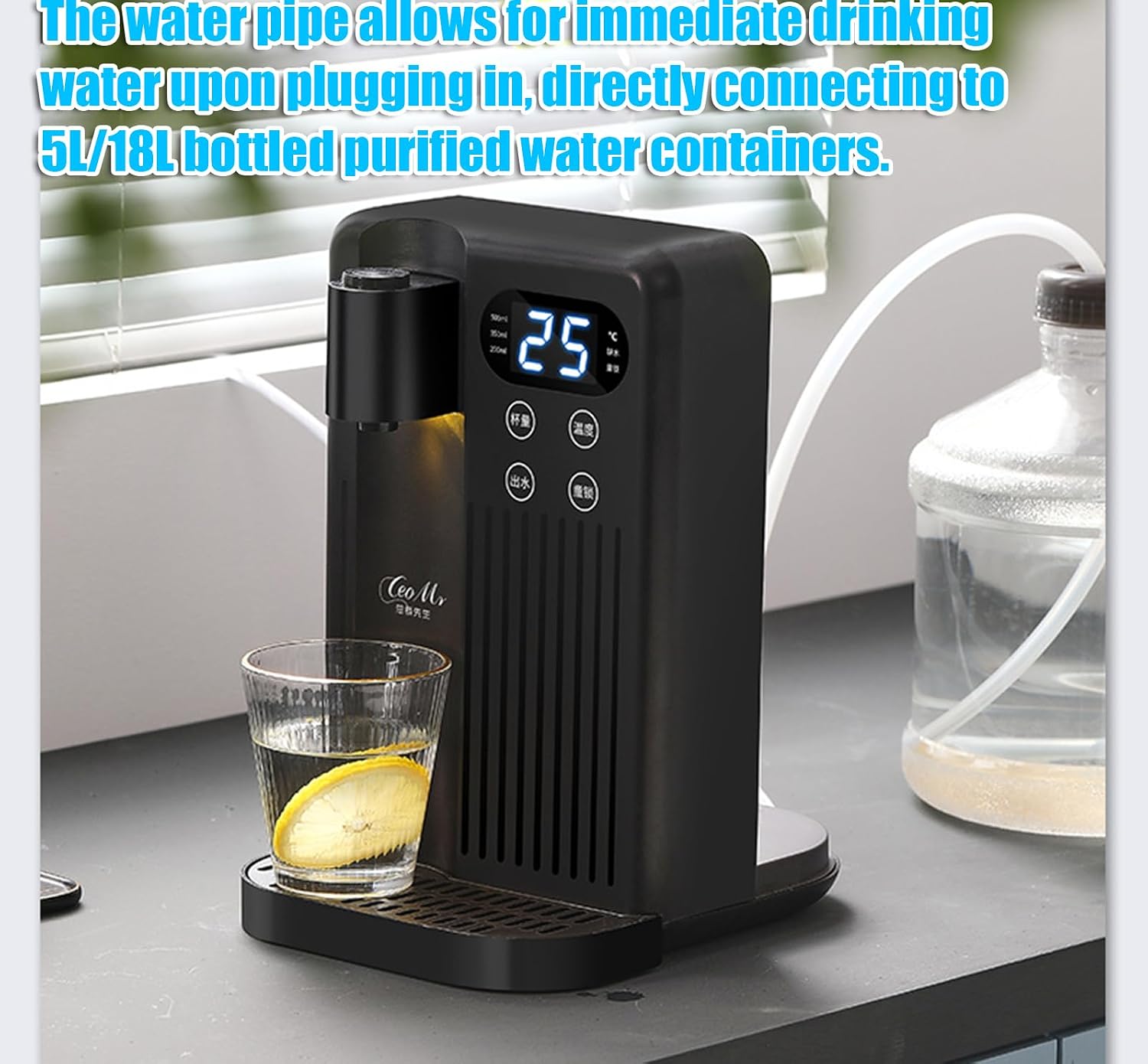 A,3L Instant Hot Water Dispenser, Rapid Heating Countertop Water Purifier with Smart Touch Control, for Home or Office