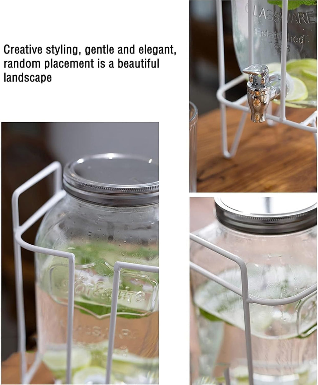 135 Oz Glass Water Pitcher With Faucet & Base – Large Capacity Beverage Dispenser For Iced Tea, Juice, And More