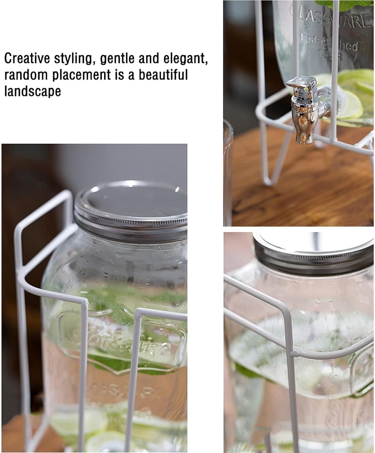 135 Oz Glass Water Pitcher With Faucet & Base – Large Capacity Beverage Dispenser For Iced Tea, Juice, And More