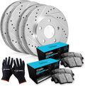 R1 Concepts Front and Rear Brake Kit Fits 2002-2008 Mini Cooper| Ceramic Pads, Drilled Slotted Rotors| Sensor Wire| 10.9' Front & 10.2' Rear