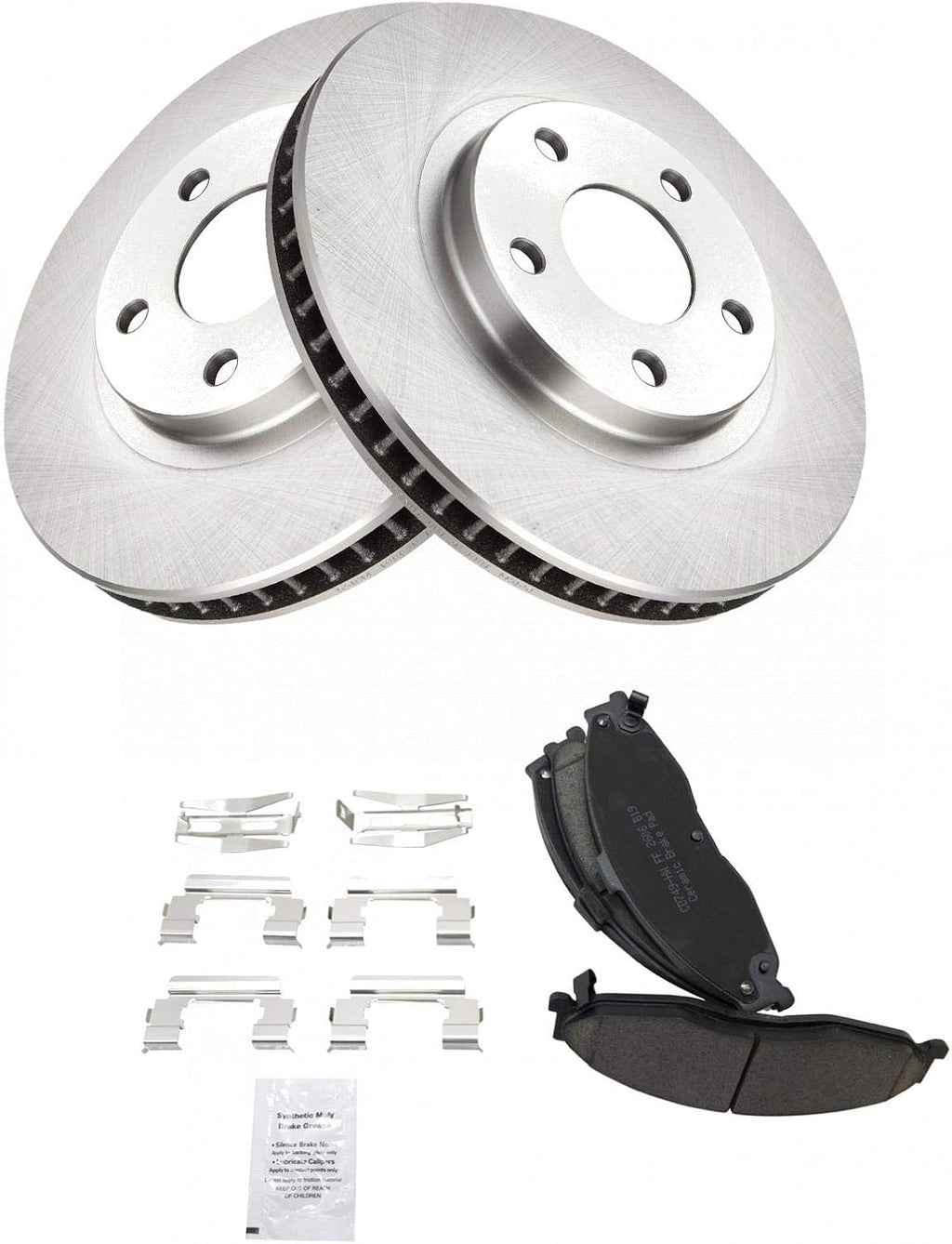 TRQ Front Brake Pad and Rotor Set Ceramic Vented Rotors Compatible with 1998-2002 Chevrolet Camaro Pontiac Firebird