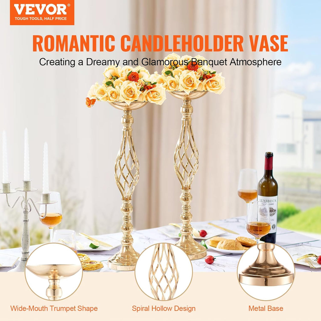 VEVOR Metal Wedding Centerpiece Gold,Candlestick,20PCS 58cm/22.83'