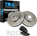 TRQ Front Brake Pad and Rotor Set Ceramic Vented Rotors Compatible with 2006-2011 Honda Civic 2002-2006 Acura RSX
