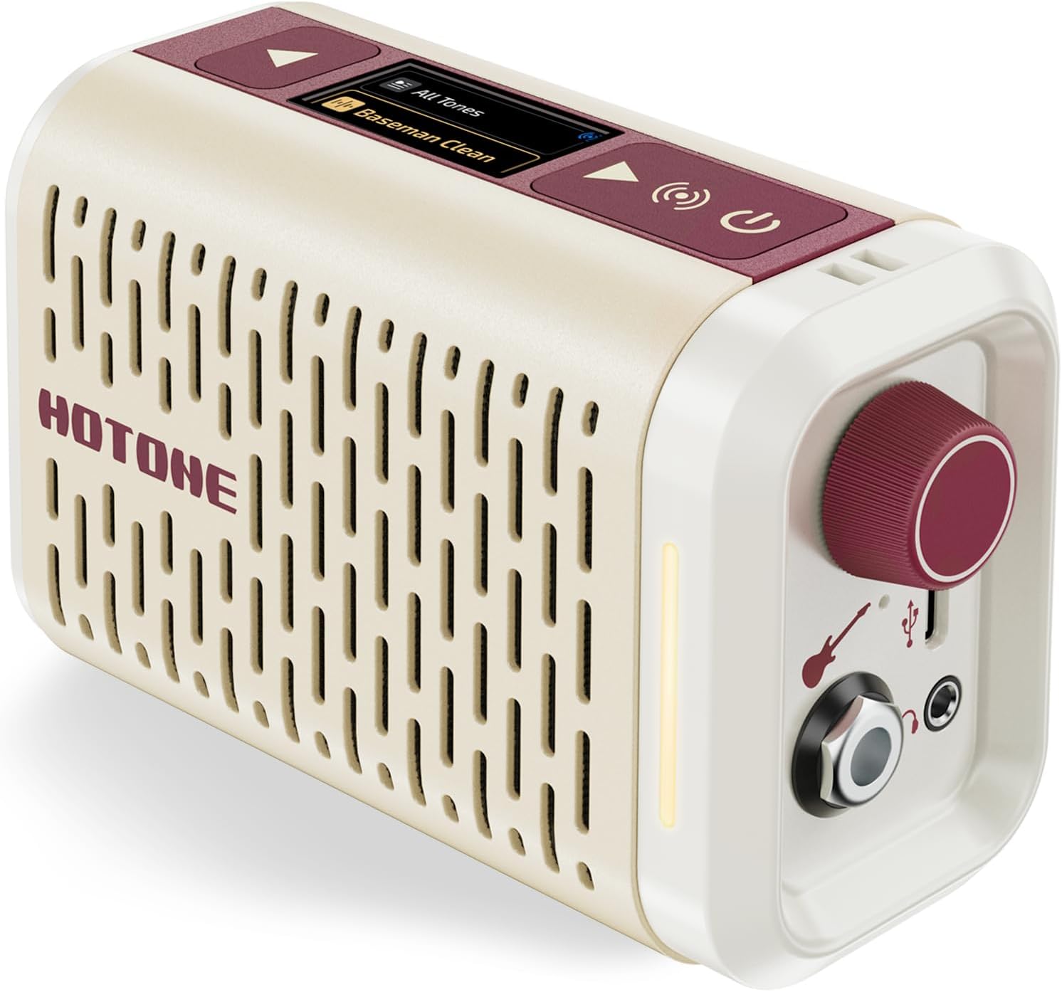 Hotone Pulze Mini Portable Guitar Amp with Bluetooth, 52 Amp Models, 48 Cab Sims, Drum Machine, App Control & Rechargeable Battery – Electric, Bass & Acoustic