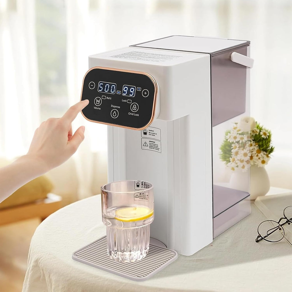 Instant Hot Water Dispenser, 2000W Countertop Water Filter System with 3L Super Large Water Tank and Safety Lock, 12 Temperatures&8 Volume Settings, Instant Heating for Coffee & Tea
