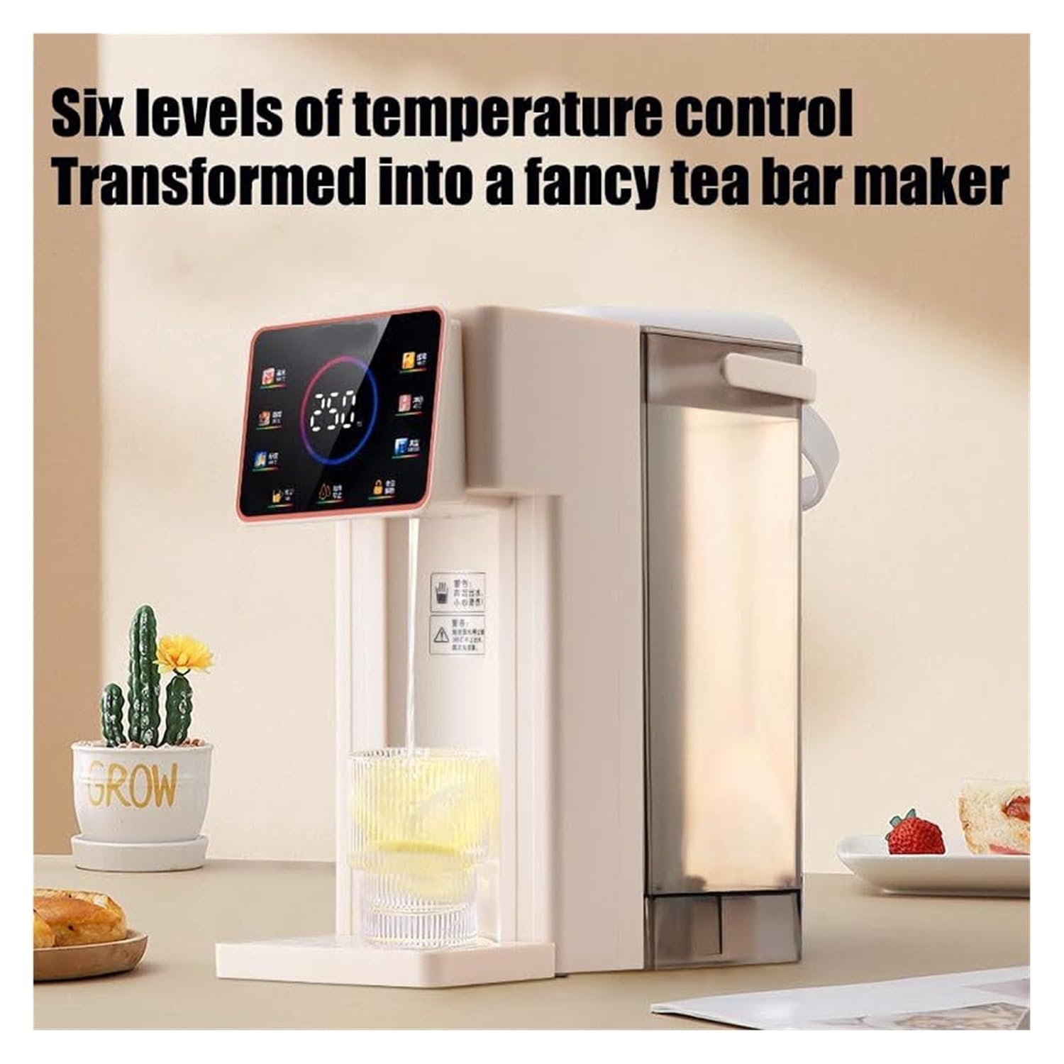 Instant Hot Water Dispenser, 2000W Fast Boil 3L Countertop Water Heater with 6 Temperature Settings, LED Touch Screen, Child Lock, BPA-Free Tank for Home, Office, Kitchen