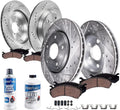 Detroit Axle - 10pc Brake Kit for 2019-2023 Subaru Crosstrek, 2020 2021 2022 Drilled and Slotted Disc Brake Rotors Ceramic Brakes Pads Replacement: 11.56' inch Front and 11.22' inch Rear Rotor