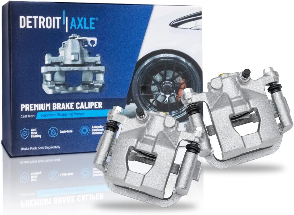 Detroit Axle - Brake Kit for 2002-2006 Nissan Altima Drilled Brake Rotors Ceramic Brakes Pads Brake Calipers 2003 2004 2005 Replacement [11.65 inch Front & 11.46 inch Rear Rotors]