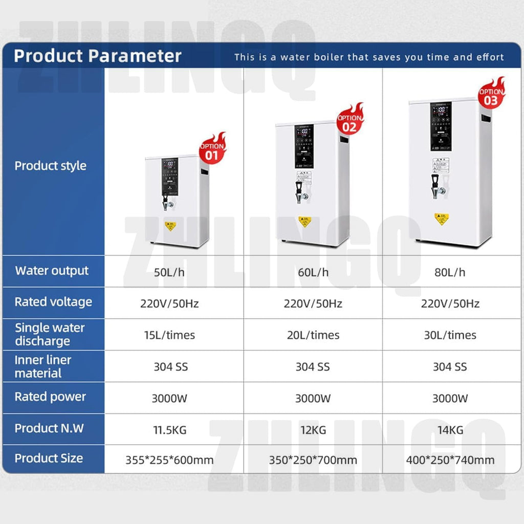 Wall-Mounted Hot Water Dispensers, Instant Water Boiler Lectric Kettles Electric Water Dispenser, 50L 60L 80L Hot Water Boiler Dispenser, Automatic Hot Water Dispenser, For Coffee Tea Shop,60L-Black