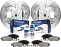 Detroit Axle - Brake Kit for 2019-2024 Subaru Forester 2024-2025 Crosstrek, Drilled and Slotted Disc Brakes Rotors Ceramic Brake Pads Replacement: 12.44' inch Front and 11.22' inch Rear Rotor