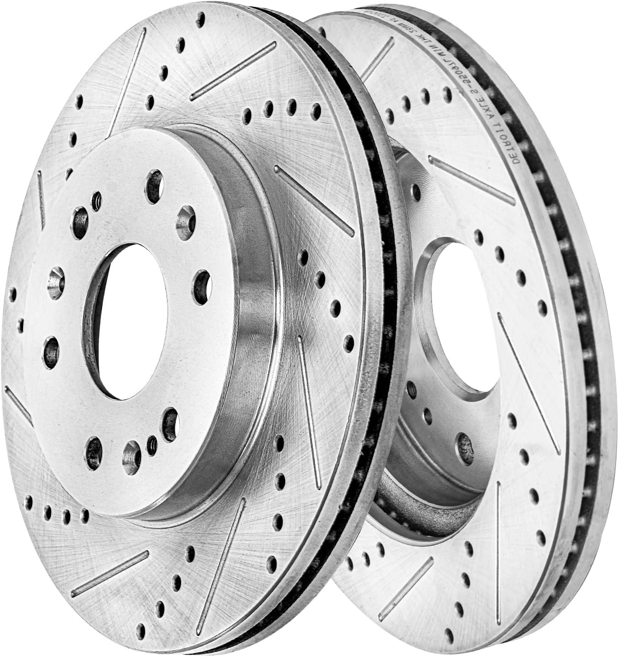 Detroit Axle - Front Brake Kit for 4WD Chevy GMC Suburban Sierra 1500 Tahoe Yukon Drilled & Slotted Brake Rotors Ceramic Brakes Pads CV Axles Wheel Bearing Hubs Replacement: 12.99' inch Front Rotors
