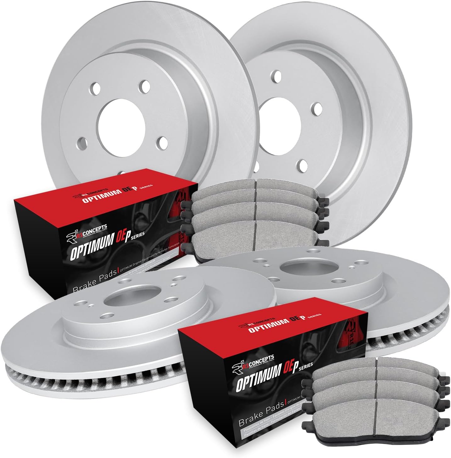 R1 Concepts Front and Rear Brake Kit Fits 2020-2025 Buick Encore GX; 2021-2025 Chevrolet Trailblazer| Optimum Oep Brake Pads and Blank Brake Rotors| 11.8' Front & 10.4' Rear