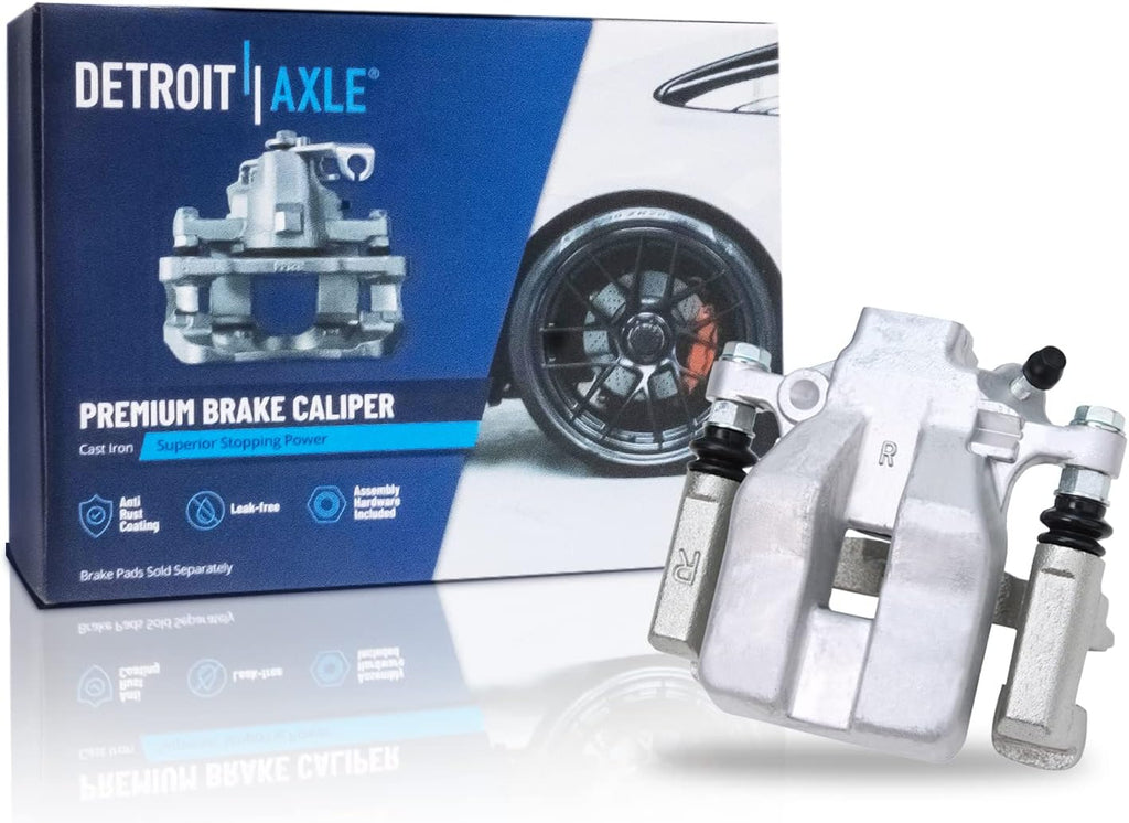 Detroit Axle - Rear Brake Kit for 2007-2012 Lexus ES350 2008-2011 Toyota Avalon 2007-2011 Camry, 2009 2010, Drilled & Slotted Rotors Brake Pads Right Brake Caliper Replacement- 5pc Set