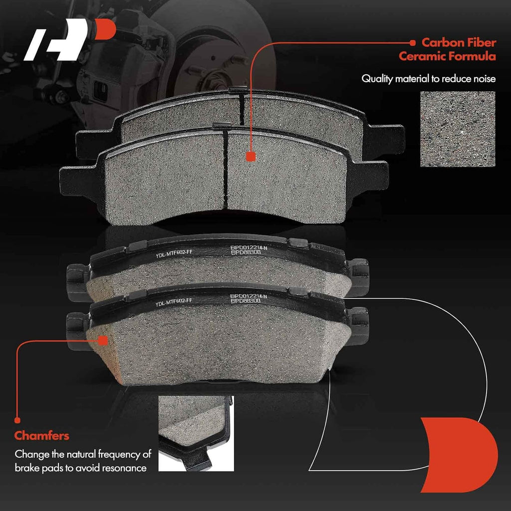 A-Premium 12-PC Front & Rear Vented Disc Brake Rotors + Ceramic Pads Kit Compatible with Select Buick, Chevrolet, GMC and Saturn Models - Enclave, Traverse, Acadia, Acadia Limited, Outlook