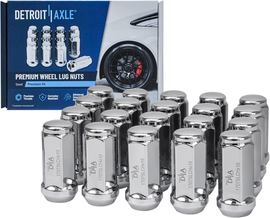 Detroit Axle - Brake Kit for Chevy Malibu Saturn Aura Pontiac G6, 11.65'' inch Front & 10.63'' inch Rear Drilled and Slotted Disc Brake Rotors Ceramic Brake Pads Wheel Lug Nuts Replacement