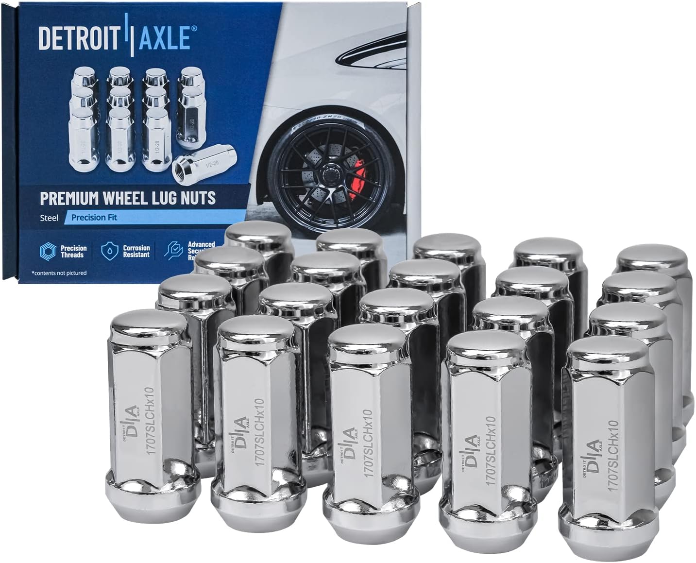 Detroit Axle - Brake Kit for Chevy Malibu Saturn Aura Pontiac G6, 11.65'' inch Front & 10.63'' inch Rear Drilled and Slotted Disc Brake Rotors Ceramic Brake Pads Wheel Lug Nuts Replacement