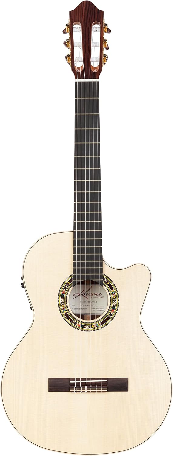 Kremona Fiesta F65CW-SB – Acoustic/Electric Nylon String Guitar – Handmade in Europe – Deluxe Hardshell Case Included