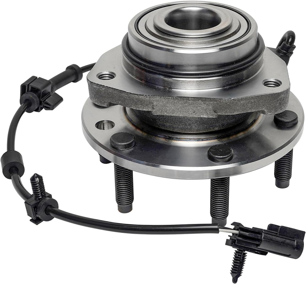 Detroit Axle - Front Brake Kit Wheel Bearing Hubs for Chevy Trailblazer GMC Envoy Buick Rainier Disc Brake Rotors Ceramic Brakes Pads Wheel Bearing Hubs Assembly Replacement [12.80 inch Rotors]