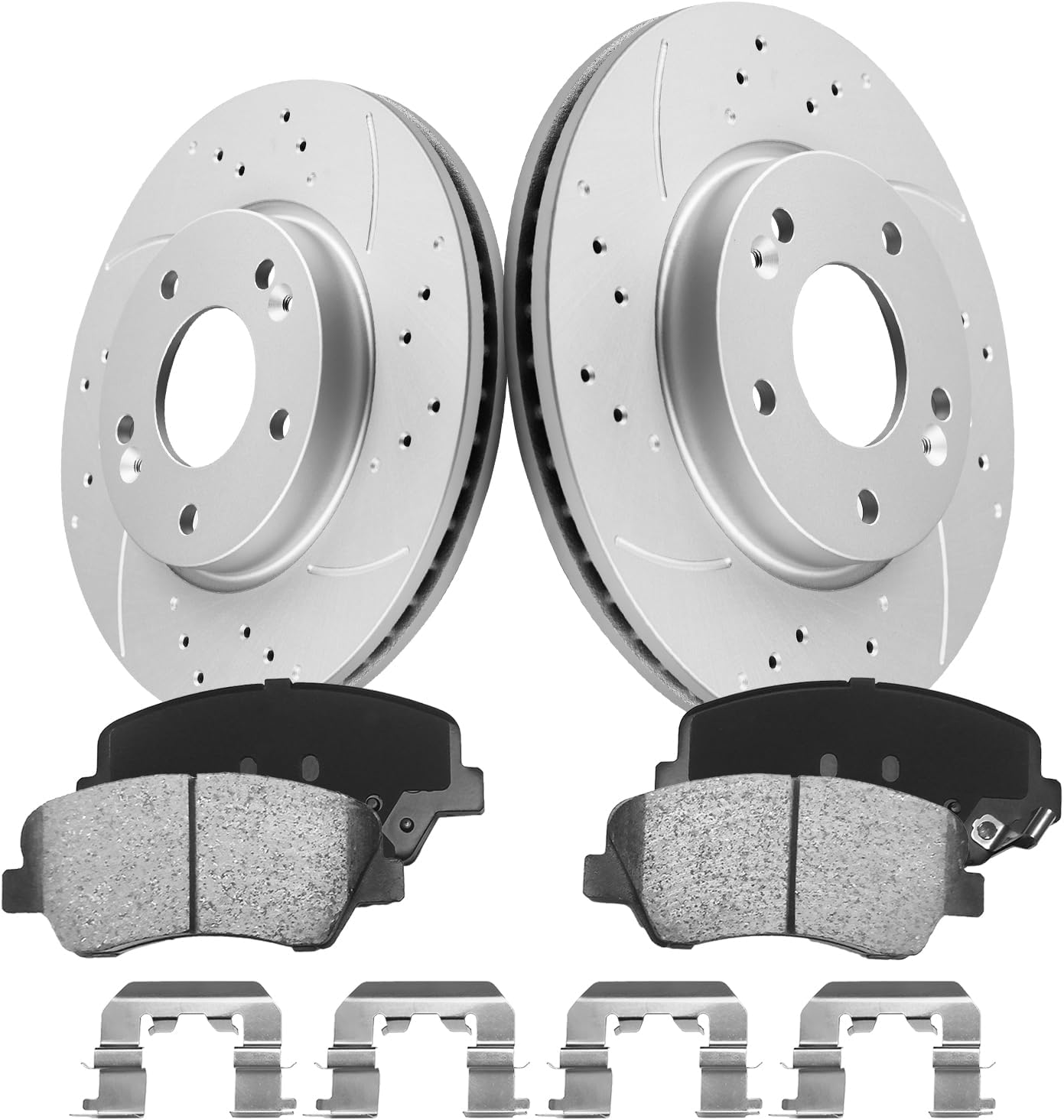 Anpulsero Front Automotive Replacement Brake Kit Compatible with Select Hyundai and Kia Models - Elantra, Elantra Coupe, Elantra GT, For Veloster, Forte, Forte Koup|Anti-Rust Geomet Coated|280mm(11in)