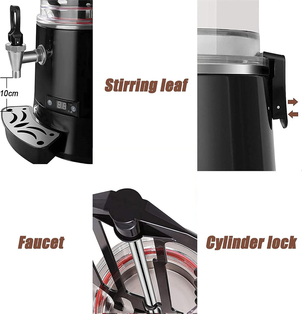 Hot Automatic Beverage Mixes Maker, Commercial Dispenser, Electric Milk Steamer Foam Maker, 400W Chocolate Maker, Coffee Maker Water Urn, for Espresso, Water, Tea, Chocolate, 30~90℃, Black