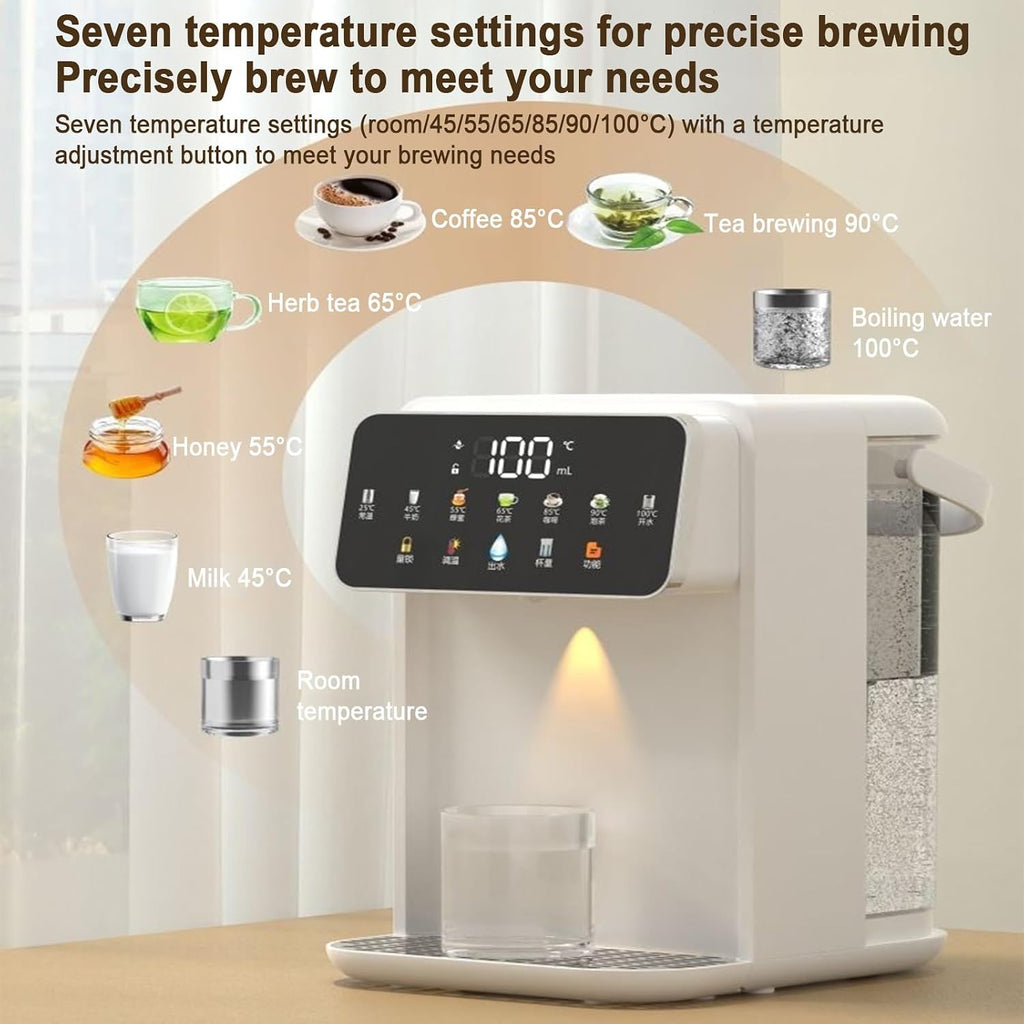 Instant Hot Water Dispenser Countertop, Quick Heating with Touchscreen & Child Lock for Home, No Installation, with Carry Handle and Removable Water Tank(White)