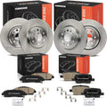 A-Premium Front and Rear Vented Disc Brake Rotors + Ceramic Pads Kit Compatible with Select Chevrolet, Buick and GMC Models - Traverse 2018, Blazer 2019-2020, Enclave 2018-2020, Acadia 2017-2020