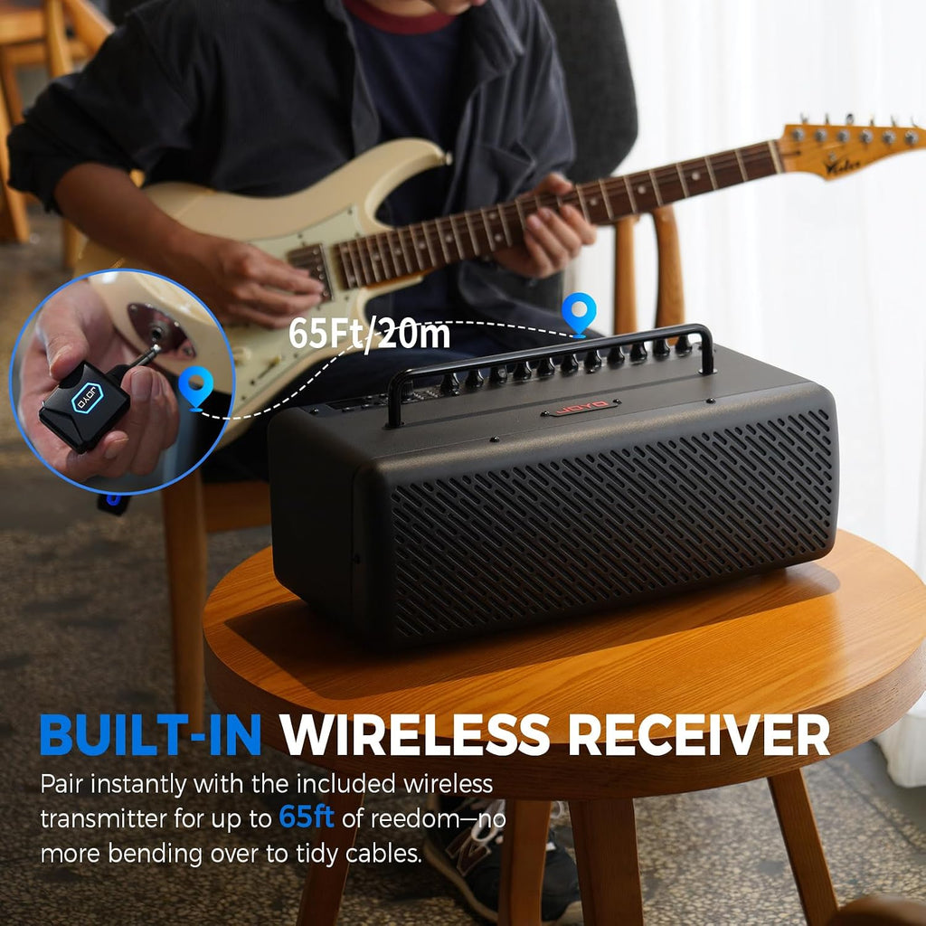 JOYO 40W Desktop Guitar Amp Portable,Professional Combo Guitar Amplifier Live Streaming & Recording with 8 Effects,Presets,Looper,Drum Machine & App for Electric Acoustic Bass Guitar (JAM Buddy III)