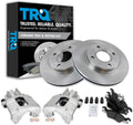 TRQ Front Brake Pad and Rotor Set Ceramic Vented Rotors Calipers Compatible with 2000-2004 Ford Focus