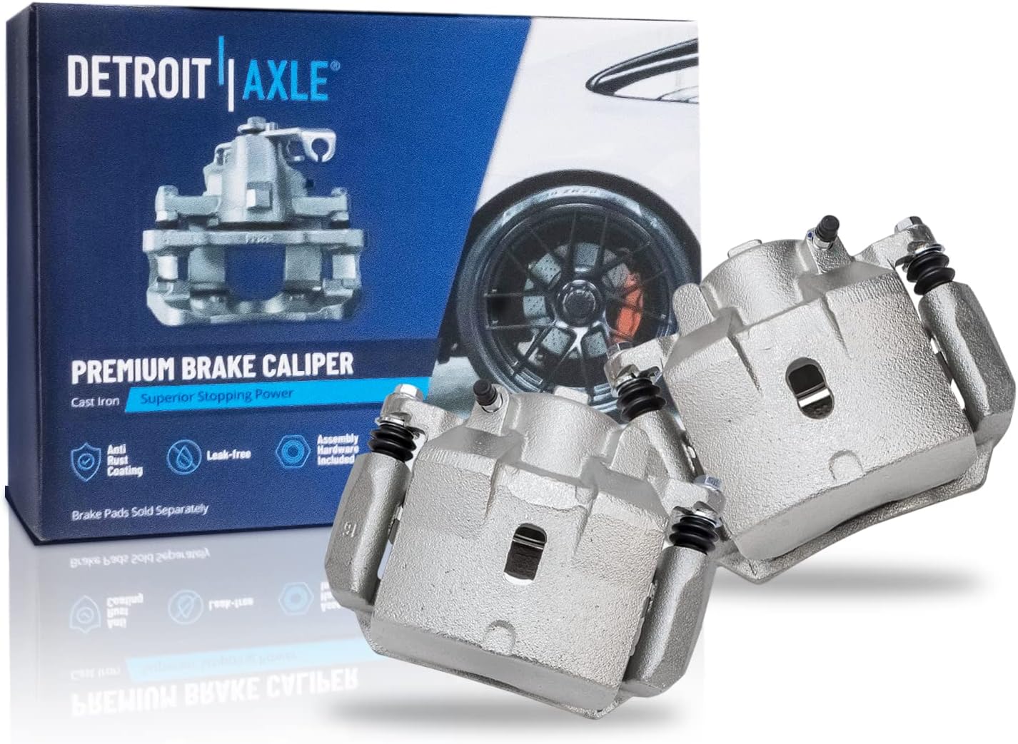 Detroit Axle - Front Brake Kit for 2004-2005 2009-2012 Chevy Malibu 2006-2010 Pontiac G6 2007-2009 Saturn Aura, Drilled Slotted Brake Rotors Brake Calipers Ceramic Brakes Pads: 11.65' inch Rotors