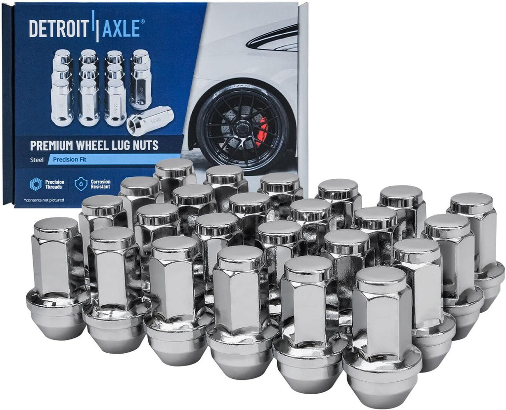 Detroit Axle - 4WD Front Brake Kit for 04-08 Ford F-150 06-08 Lincoln Mark LT [6 Lugs], Drilled & Slotted Disc Brake Rotors Ceramic Brake Pads Wheel Lug Nuts 2005 2006 2007 Replacement