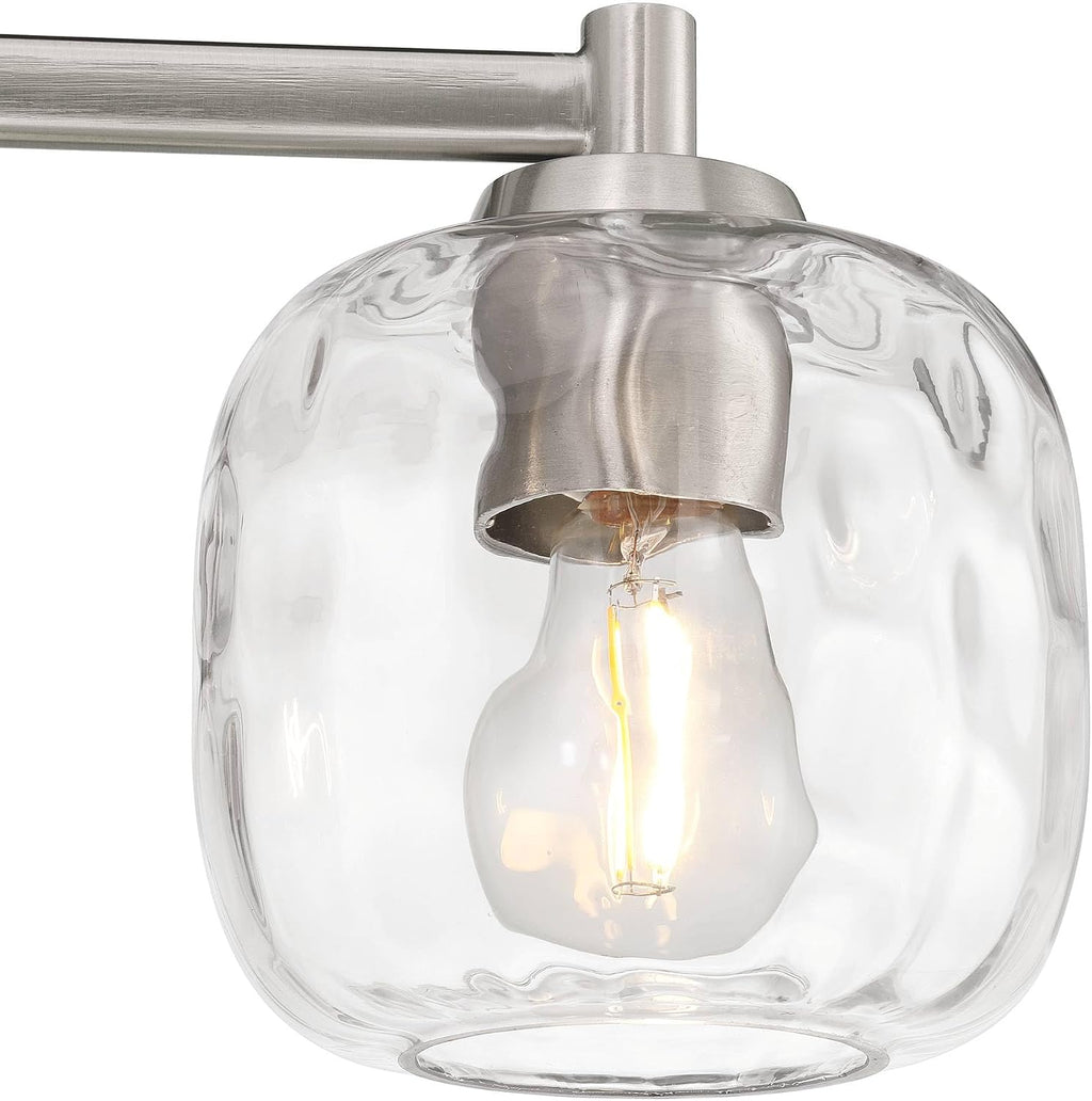 Possini Euro Design Possini Euro Mio 23' W Brushed Nickel Water Glass 3-Light Bath Light