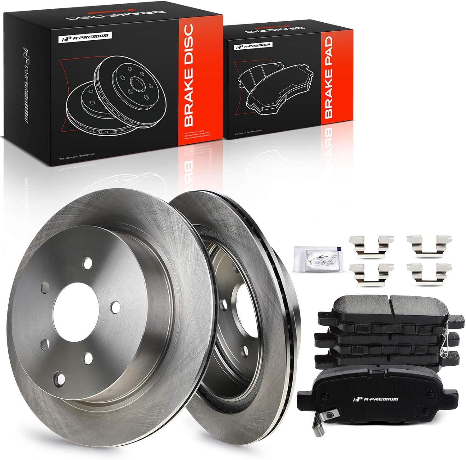 A-Premium 12.13 inch (308.10mm) Rear Vented Disc Brake Rotors + Ceramic Pads kit Compatible with Select Infiniti and Nissan Models - FX35, Q50, QX70, JX35, M35H, M37, M56, Q60, Murano, Pathfinder
