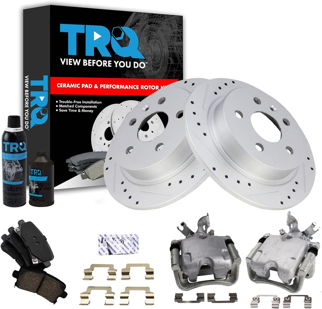 TRQ Performance Rear Brake Pad & Rotor Kit Compatible with 2011-2016 Buick 2013 Chevrolet