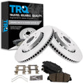 TRQ Front Brake Pad and Rotor Set Ceramic Coated Vented Rotors Compatible with 2016 Acura ILX 2013-2018 RDX