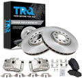 TRQ Front Brake Pad and Rotor Set Ceramic Vented Rotors Calipers Compatible with 2013-2016 Dodge Dart