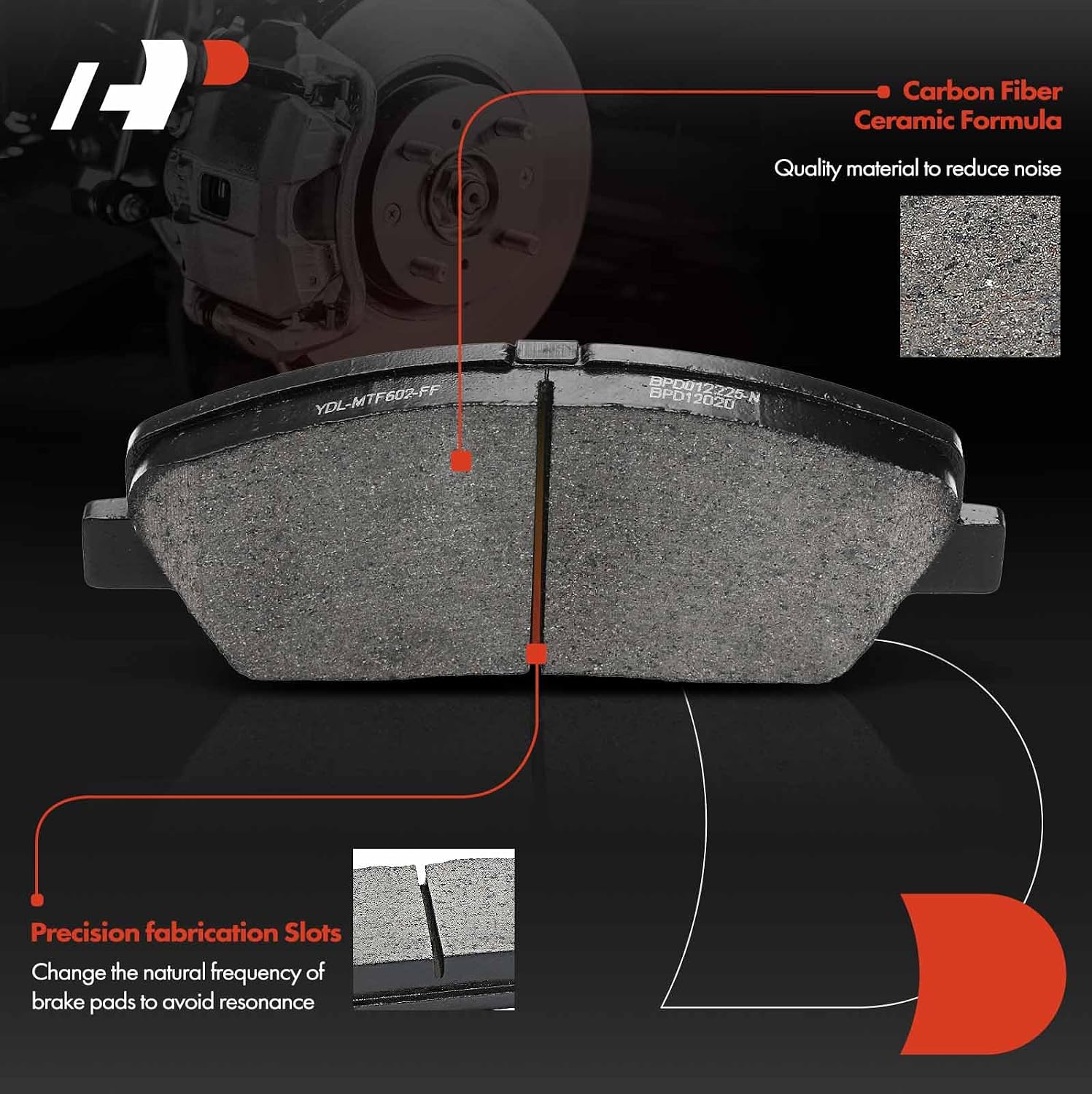 A-Premium 13.31 in (338.20 mm) Front Vented Disc Brake Rotors + Ceramic Pads Kit Compatible with Select Hyundai Models - Santa Fe 2013-2016, Santa Fe XL 2015-2016, 6-PC Set
