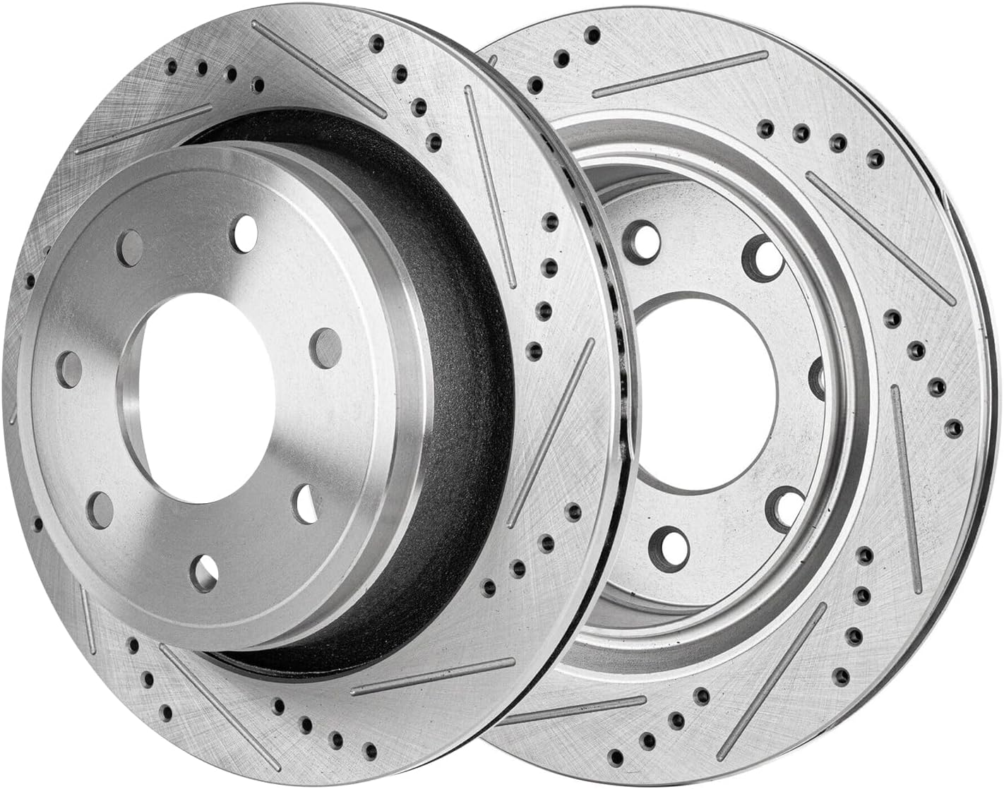 Detroit Axle - Brake Kit for 2012 2013 2014 Ford F-150 [7 Lug Wheels], Drilled and Slotted Disc Brake Rotors Ceramic Brakes Pads with Hardware Replacement : 13.78' inch Front & 13.70' inch Rear Rotor