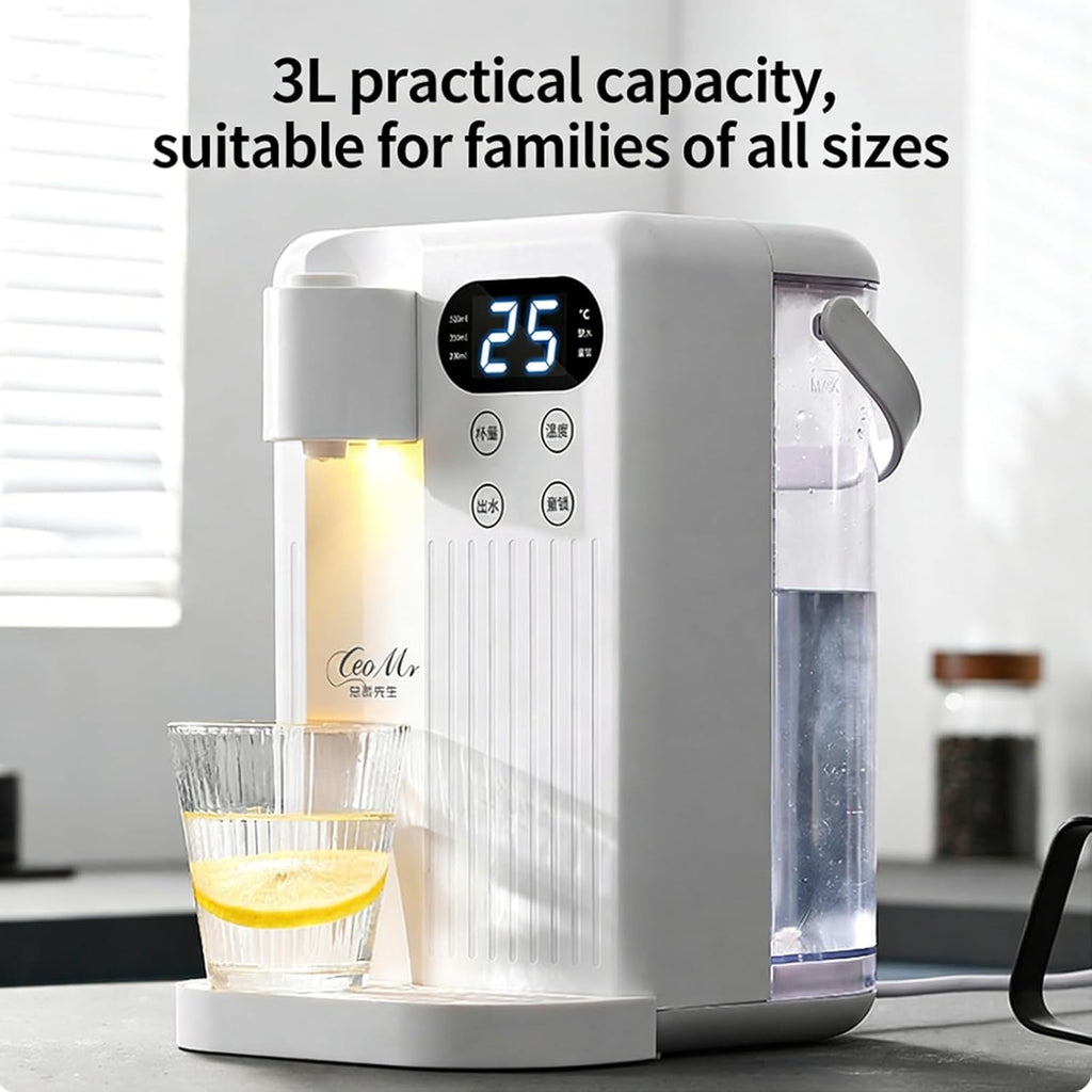 Countertop Water Dispenser, 3 Stage Water Filter & Adjustable Instant Hot Water | Easy Access Refillable 3L Tank | Tall 11.81' Dispense Height, LED Touch Controls (White)