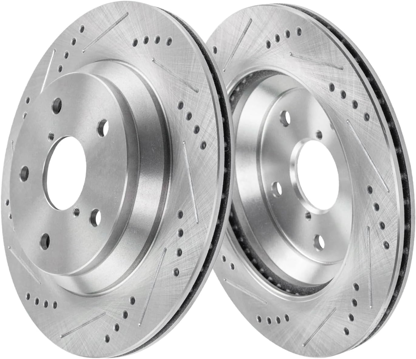 Detroit Axle - 10pc Brake Kit for 2019-2023 Subaru Crosstrek, 2020 2021 2022 Drilled and Slotted Disc Brake Rotors Ceramic Brakes Pads Replacement: 11.56' inch Front and 11.22' inch Rear Rotor