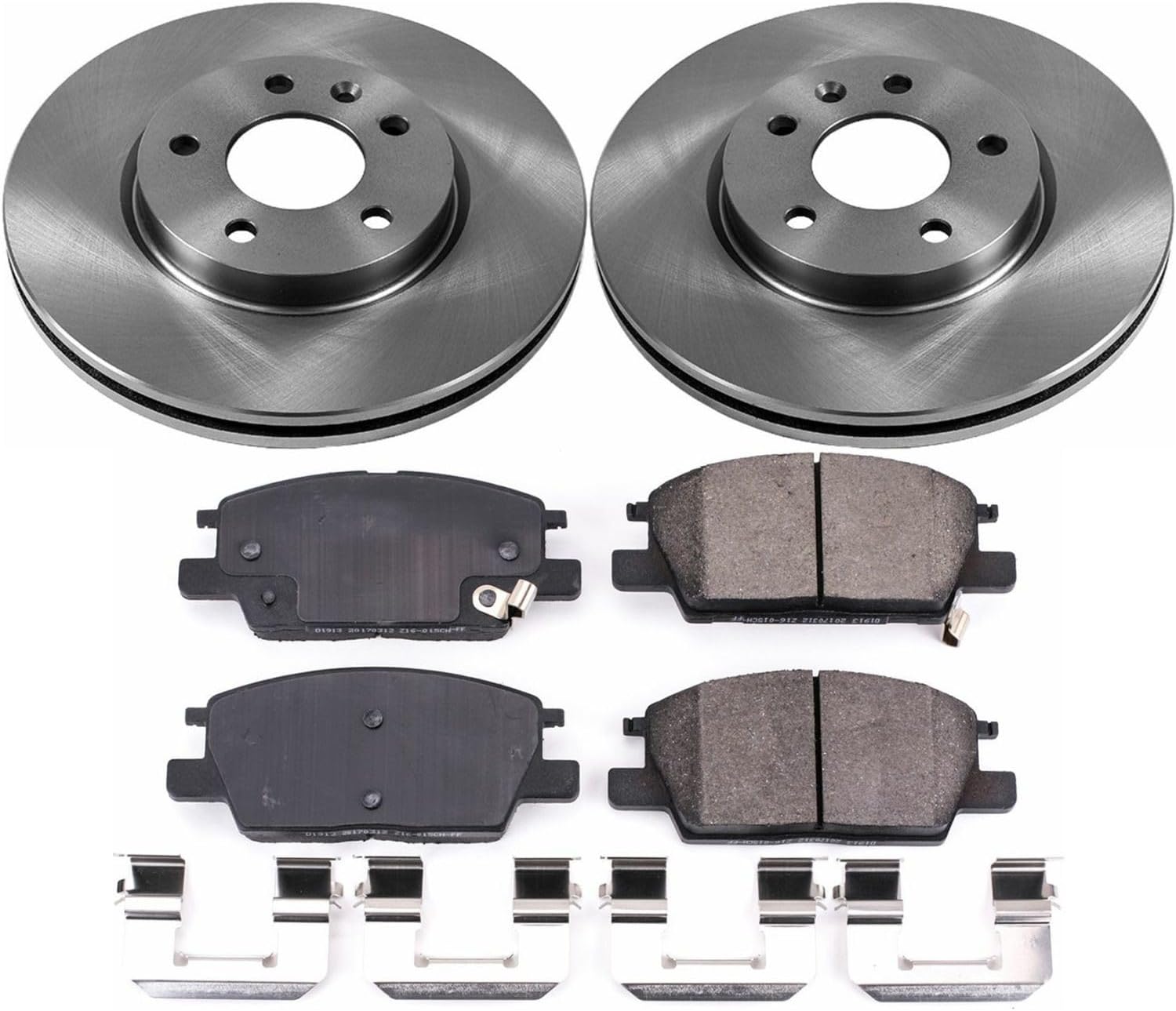 PowerStop Front Brake Kit for Buick LaCrosse 2017-19 |Regal Sportback 2018-20 |Chevrolet Equinox 2018-21 |Malibu 2016-20 - Z17 Ceramic Brake Pads & Disc Rotors Replacement, KOE7400