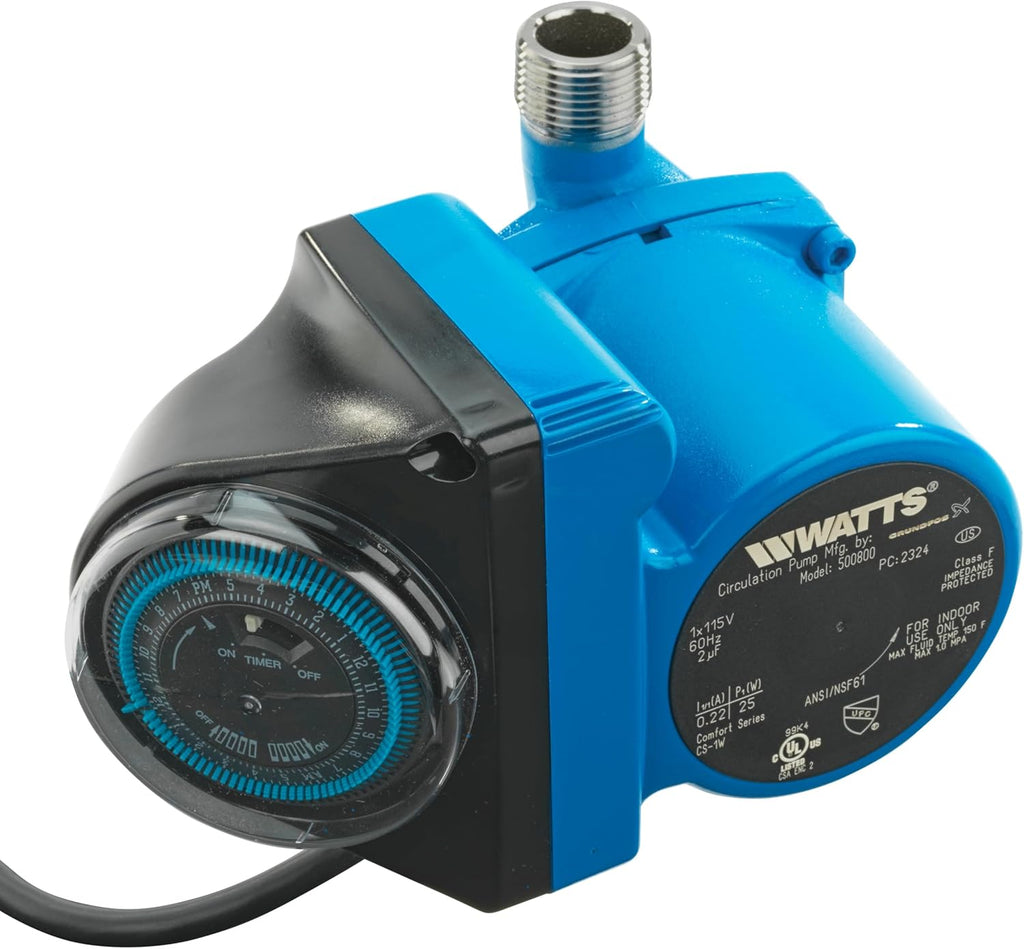 Watts Heat H2O Hot Water Recirculation System w/Programmable Timer, Instant Hot Water, 3 Year Warranty, Pump, 2 Adapters, Sensor Valve, Mounting Screws, 2 Supply Lines, Easy DIY Install (0955805)